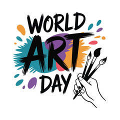 Minimalist World Art Day Vector Design.