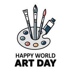 Minimalist World Art Day Vector Design.