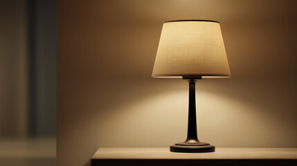 Elegant Slim Table Lamp with Warm Glow in Dark Room Interior