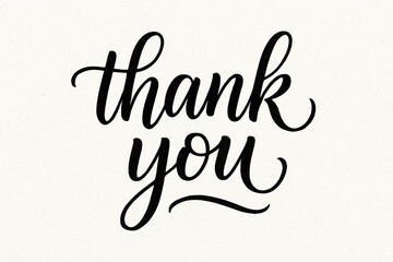 Fototapeta premium Minimal hand drawn thank you lettering design.
