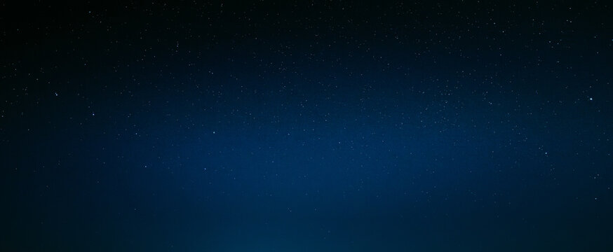 Night Starry Sky Background. Night View Of Natural Glowing Stars Of Milky Way
