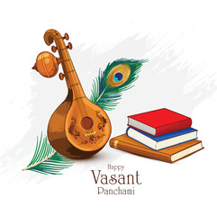 Obraz premium Happy vasant panchami indian cultural festival celebration background