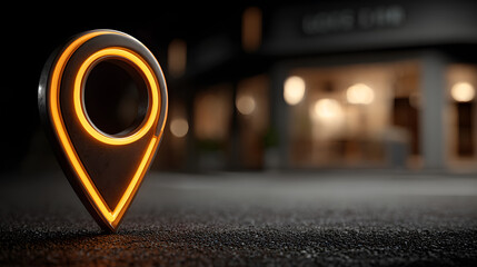 Glowing Light Geolocation Map Marker Local Business