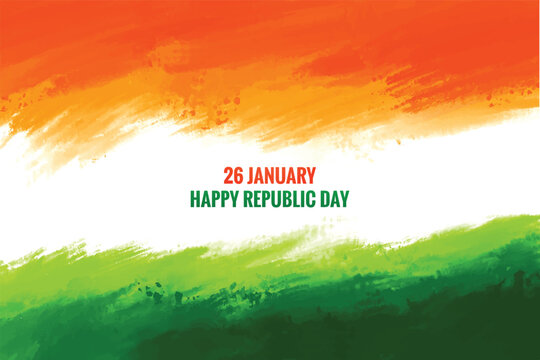 Elegant indian republic day tricolor theme watercolor texture background