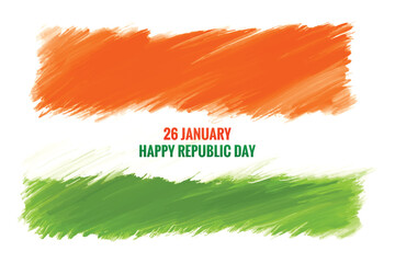Elegant indian flag theme republic day watercolor texture tricolor background