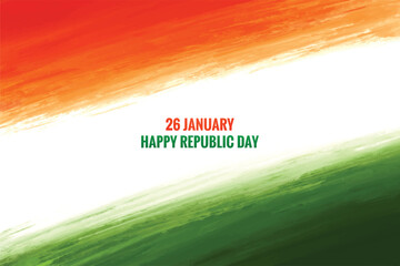Elegant indian republic day tricolor theme watercolor texture background