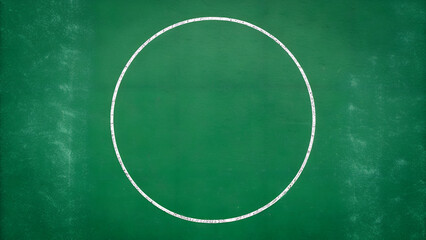 Bright green matcha powder surface with a clean white circle in the center creates a minimalist and modern abstract background.