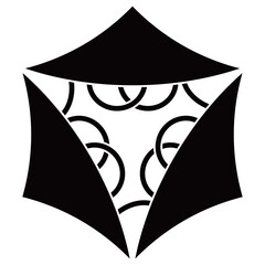 家紋です。三つ菅笠といいます。