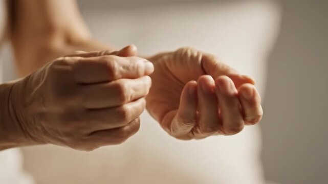 Elderly Hands Gesturing in Various Positions.