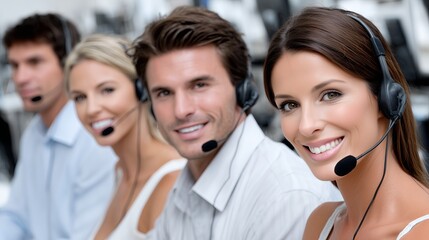 Team of dedicated agents providing timely customer assistance in modern environment