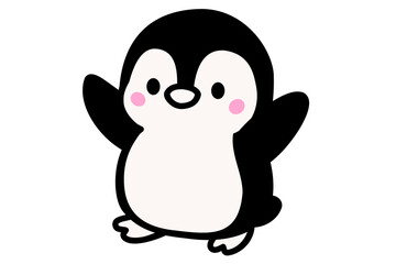 Naklejka premium Cute penguin waving
