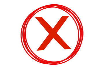 Obraz premium Red circle with x symbol