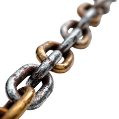 Fototapeta premium Rusty Metal Chain Links on Transparent Background