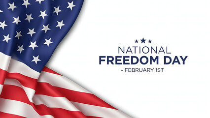 National freedom day celebration with american flag on february 1st, american flag background