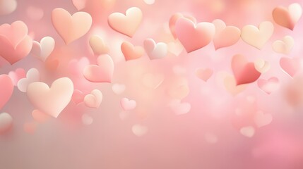 Valentines Day hanging hearts background
