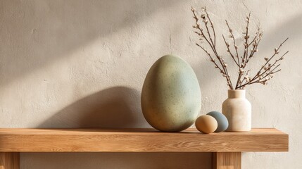 Minimal Easter shelf decor