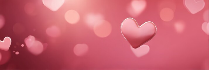 Valentines Day hearts banner