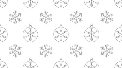 Seamless Metallic Silver Christmas Pattern with Stars, Snowflakes, Bells, and Holiday Ornaments on Light Background