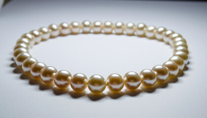 Obraz premium Elegant Pearl Necklace Display in Circular Arrangement.