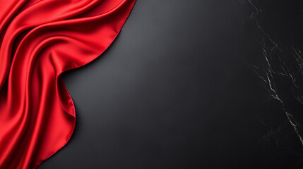 Passionate Red Textile on Black Backdrop Romantic Concept
