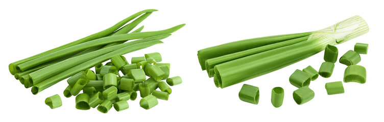 Green onion isolated on the white background with full depth of field