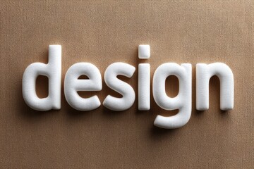Stylish lettering spelling out "design" on textured brown backgr