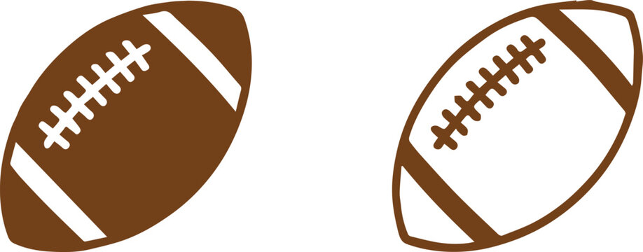 football vector set alternating solid and outline illustrations