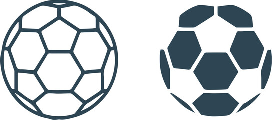 Fototapeta premium soccer filled outlined ball panel designs vector collection