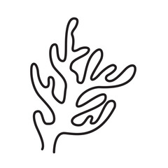Coral logo. Vector illustration.Underwater sea icon.Black outline vector cora.