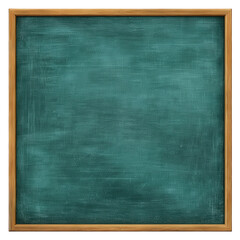 Empty chalkboard with wooden frame isolated on transparent background