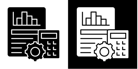 Bookkeeping Icon Set White Glyph Style Collection