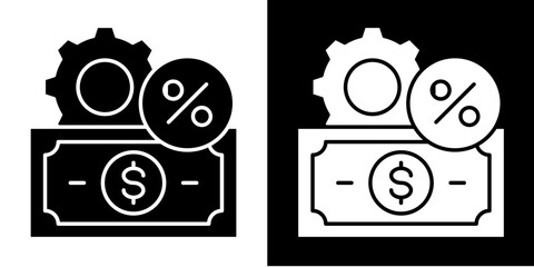 Money Management Icon Set White Glyph Style Collection