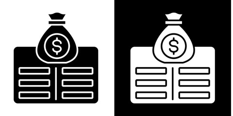 Balance Icon Set White Glyph Style Collection