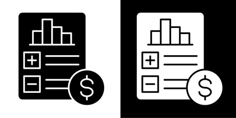 Profits Icon Set White Glyph Style Collection