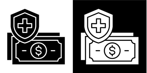 Insurance Icon Set White Glyph Style Collection