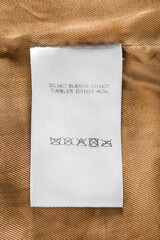 Care instructions label