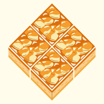 家紋風アイコン　食べ物　フロランタン　お菓子　日本の紋章