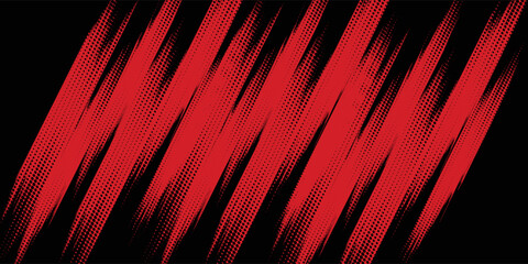 Dots halftone black and red color pattern gradient grunge texture background. Dots pop art comics sport style vector illustration. Eps10 © Samsul