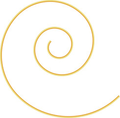 Aesthetic gold spiral. Outline thin gold spiral. Concentric circles. Golden geometric luxury shape. Metallic boho art deco element. Bohemian minimal liner style. Retro vintage art vector illustration.