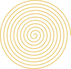 Aesthetic gold spiral. Outline thin gold spiral. Concentric circles. Golden geometric luxury shape. Metallic boho art deco element. Bohemian minimal liner style. Retro vintage art vector illustration.