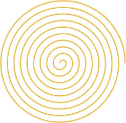 Aesthetic gold spiral. Outline thin gold spiral. Concentric circles. Golden geometric luxury shape. Metallic boho art deco element. Bohemian minimal liner style. Retro vintage art vector illustration.