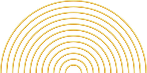 Aesthetic gold spiral. Outline thin gold spiral. Concentric circles. Golden geometric luxury shape. Metallic boho art deco element. Bohemian minimal liner style. Retro vintage art vector illustration.