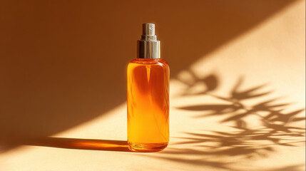Orange oil bottle with shadow design