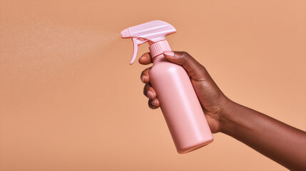 Hand with spray bottle