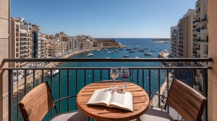 Enjoying time on a balcony in Malta