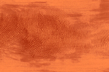 A dusty orange background featuring a tactile print texture in a minimal design.