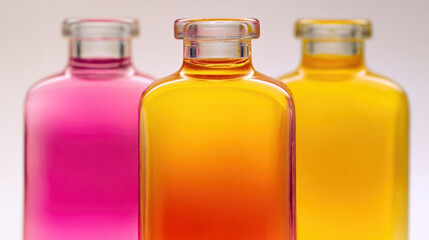 Bright colored bottles on display