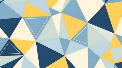 Geometric Pattern with Triangles in Blue Yellow.