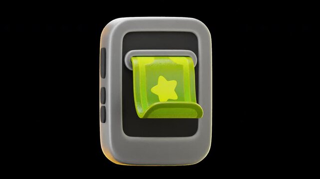 3d animation withdrawal in cute cartoon style, with transparent background