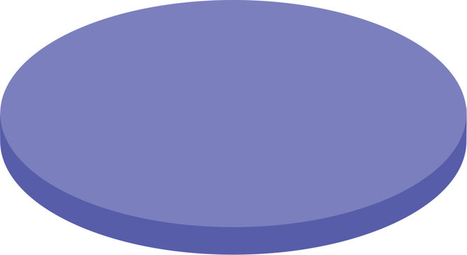 Purple 3D Flat Disc Platform Vector Element for UI, Diagram, and Highlight Graphics